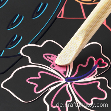 Kinder DIY Rainbow Scratch Art Paper